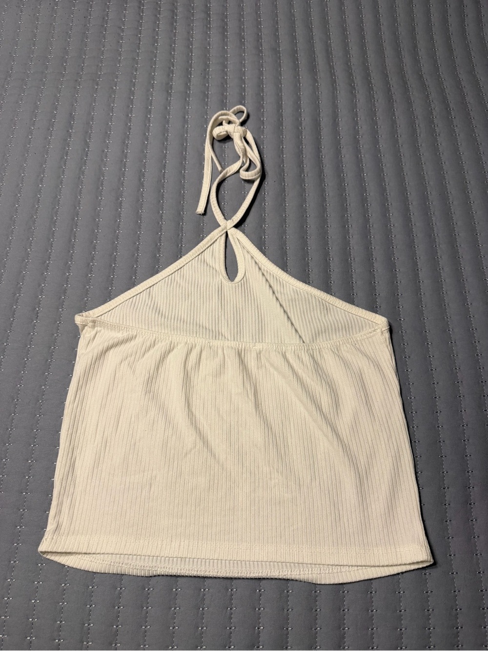 Cream Ribbed Tank Top small - Picture 2 of 4